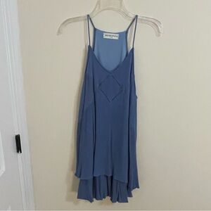 Pants Store Blue Spaghetti Strap Tiered Dress Juniors Size L